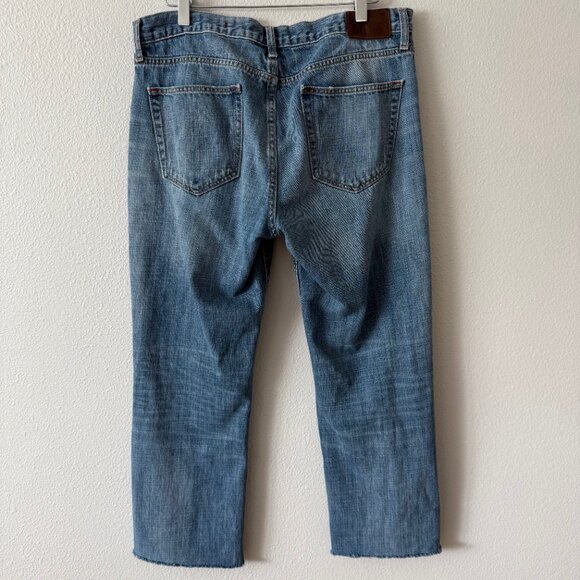 Vintage Banana Republic Raw Hem‎ Straight Leg Jeans Size 34 Waist, Large - Picture 4 of 9